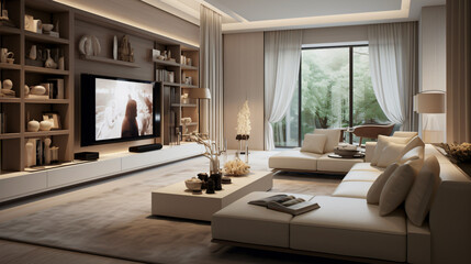 Living room with furniture and television