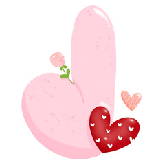 Cute hand drawn alphabet letter J with heart of Valentine day concept PNG 