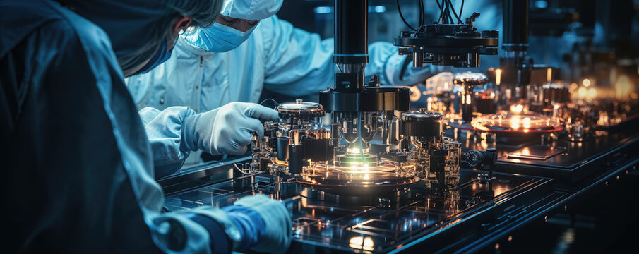 des chercheurs scientifiques en blouse blanche dans un laboratoire ultra moderne