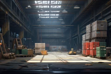 Fotobehang Industrial interior of a warehouse © Ula