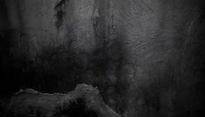 Fototapeten black background of natural paintbrush stroke textured cement or stone old horror cement texture grunge scary background wall concrete old black © Bryson