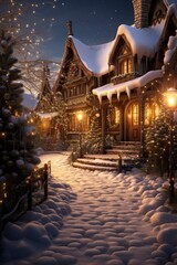 A magical Christmas in a snowy village