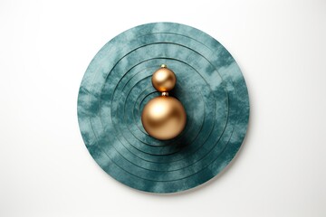 A Golden Orb on a Turquoise Rotating Disc
