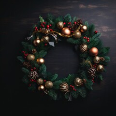 Fototapeta na wymiar Festive Christmas Wreath