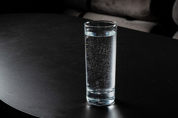 glass of water on the table