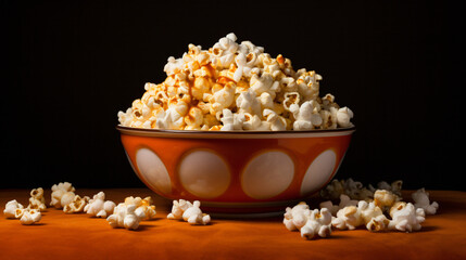 Fototapeta na wymiar Popcorn is a bowl