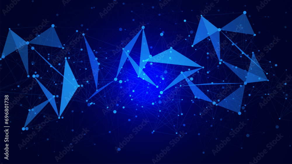 Poster abstract geometric polygonal shapes. big data visualization. molecules technology for network connec