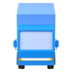 Delivery service truck cargo front view  3d icon
