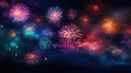 Celestial Fireworks Display - obrazy, fototapety, plakaty