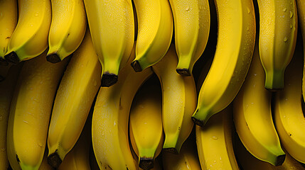 Close up of vivid yellow bananas with texture
