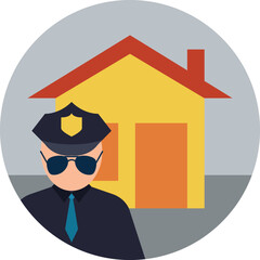 illustration of a person with a house. security icon, security icon png, security symbol png, security guard icon png, safety icon png. dependability, certainty, safe, assured, safety vector icon