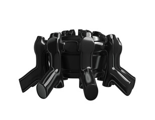 Metal abstract shape, 3d render © neurostructure