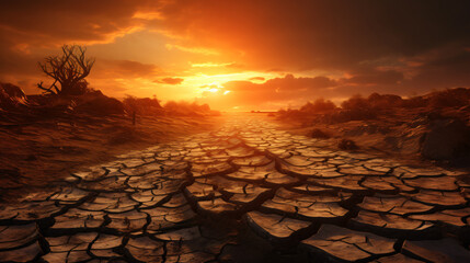 Scorched earth with cracks