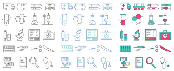 Obraz premium Medical Health Icon Design Set