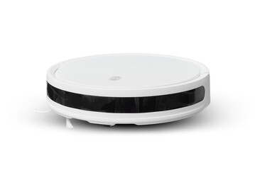 White robot vacuum cleaner on white isolated background