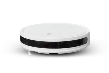 White robot vacuum cleaner on white isolated background