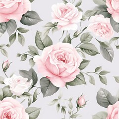 soft pink roses on grey textured linen background