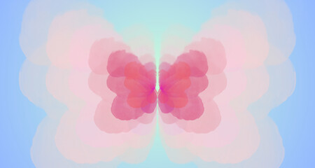 pastel blurry butterfly on a blue background 