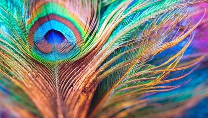 beautiful colorful abstract peacock feather background as header wallpaper