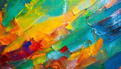 closeup of abstract rough colorful multicolored art painting texture with oil brushstroke pallet...