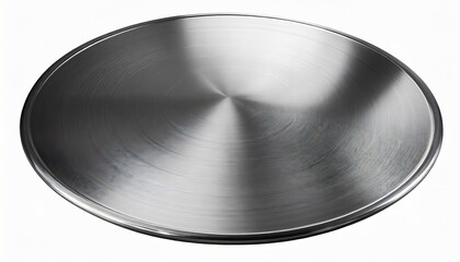 metal radial polished round plate isolated on white - obrazy, fototapety, plakaty