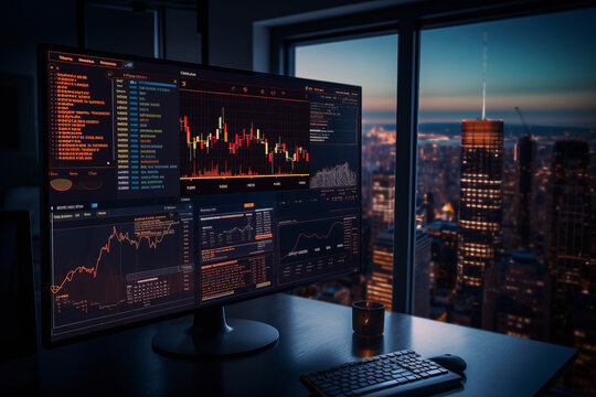 Man Surrounded By Screens With Stock Market Graphs