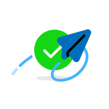 message sent successfully concept illustration flat design vector. simple graphic element for ui, infographic, icon