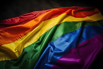 LGBTQ rainbow flag. 3d ultra-realistic illustration. Photo-like art.