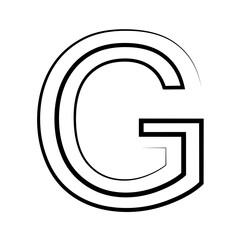 G logo studio, letter g one line icon logotype font