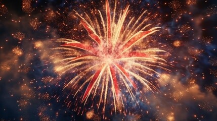 Fireworks in the night sky. Abstract background. 3D rendering