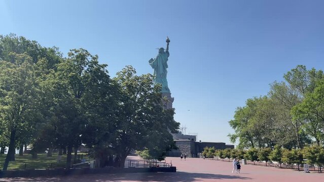 The famous Statue of Liberty in New York (USA) in the Big Apple and Manhattan, a world famous monument and landmark.