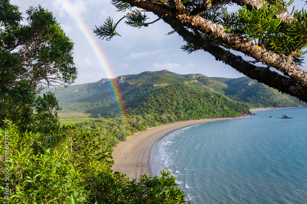 Sticker Rainbow over the beach 