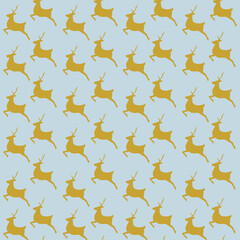 Cute Vintage Running Reindeers Pattern Texture Background