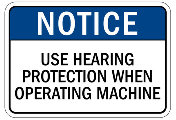 Obraz premium Hearing protection sign and labels