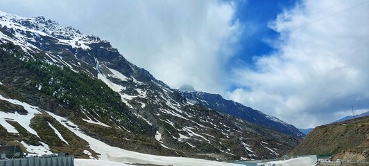 snow covered mountains