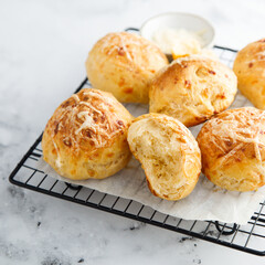 Homemade savory buns with cheese