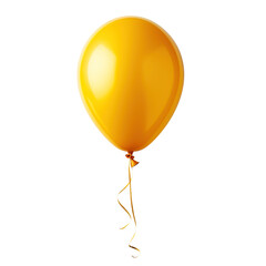 Yellow balloon. Cut out on transparent	