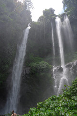Beautiful big waterfall in the jungle