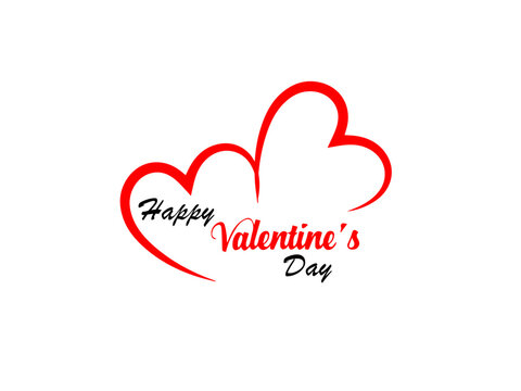 Happy Valentines Day typography poster with handwritten calligraphy text, isolated on white background. Vector Illustration.Valentines day background with heart pattern and typography of happy valenti