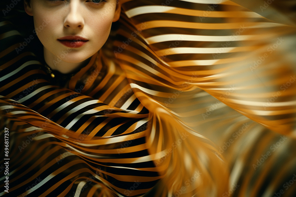 Leinwandbilder abstract patterns enveloping a person in an atmosphere of elegance, illustrating the refined and sop