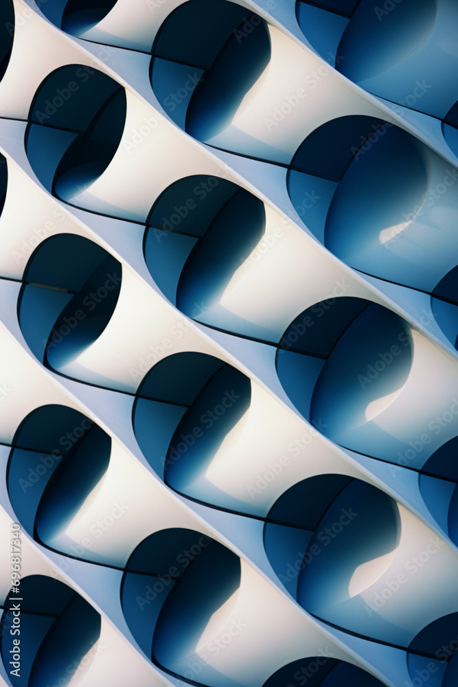 Poster abstract patterns inspired by retro-futuristic design enveloping a person, capturing the nostalgic y