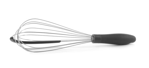 Metal whisk isolated on white. Kitchen tool
