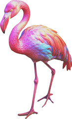 holographic flamingo AI generated