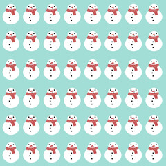 Obraz premium Cute Vintage Snowmans Pattern Texture Background
