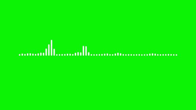 White bars equalizer graph with green screen