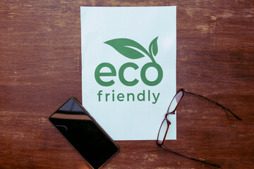eco-friendly symbol on paper made from recycled materials. ESG concept, Environmental, Social, and Governance