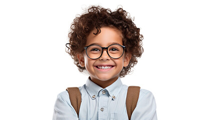 Argentine Glasses-Wearing Young Boy on a transparent background - obrazy, fototapety, plakaty