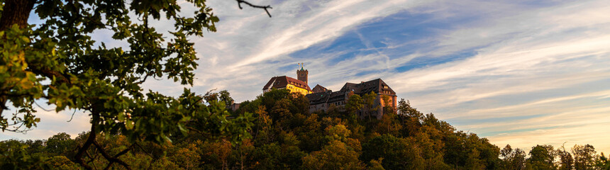 Fototapeta na wymiar the famous wartburg castle in germany panorama