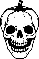 Vintage carved pumpkin skull