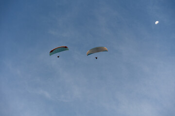 parasailing in the sky